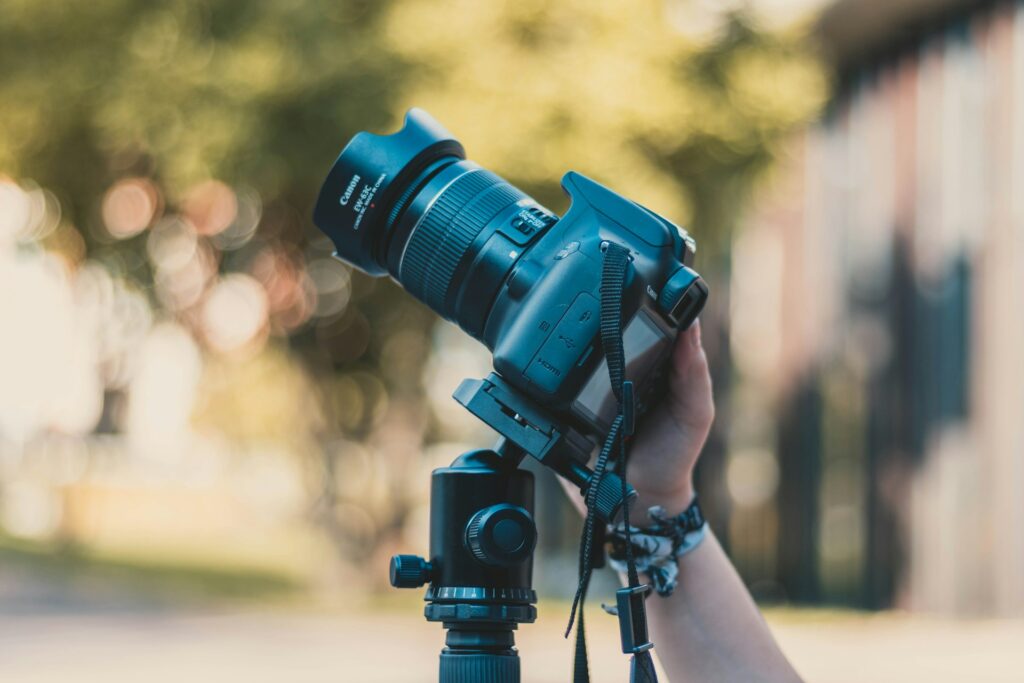 Content creator using one of the best tripods on the market